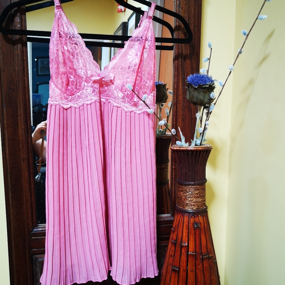 Pink lace chemise